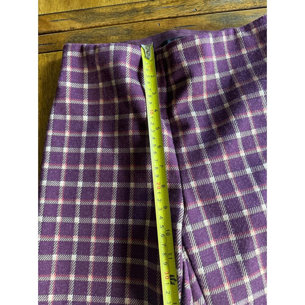 Ann Taylor Burgundy Plaid Ankle Pants XS Career Preppy - Picture 7 of 9